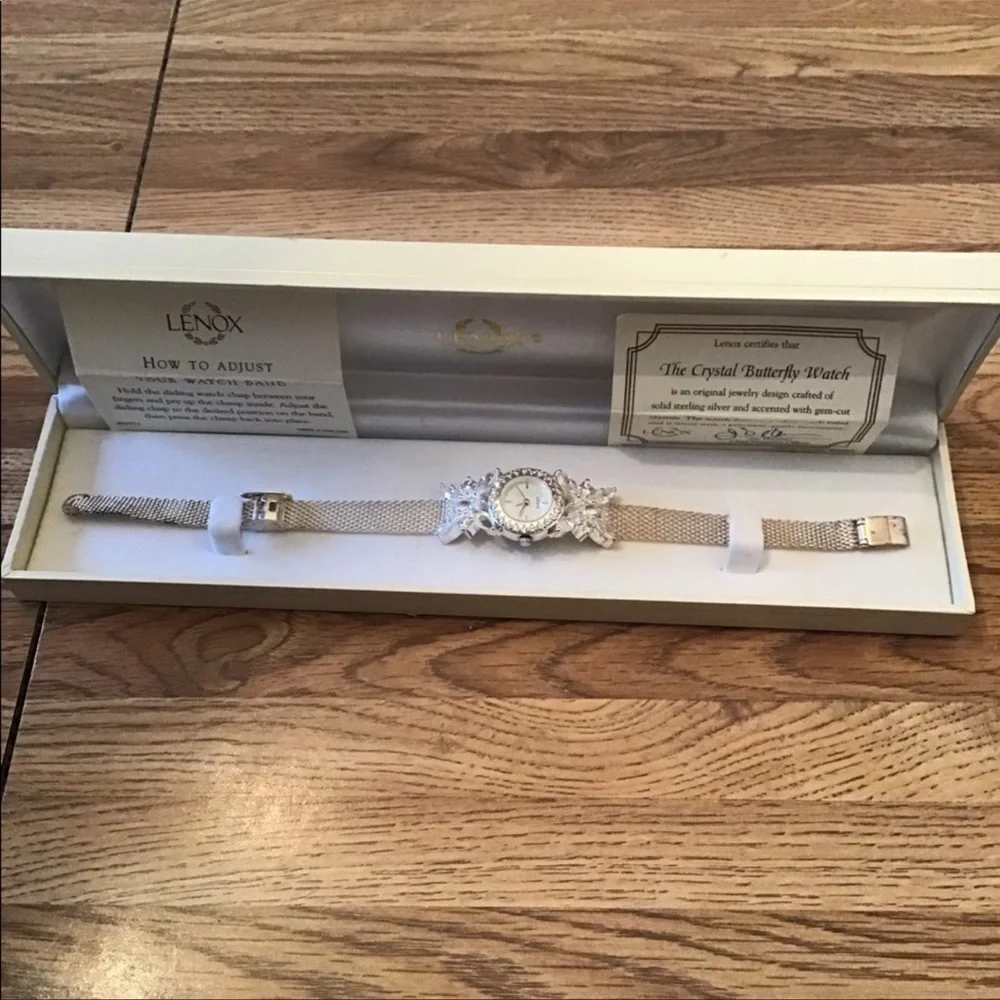 Lenox - Solid Sterling Silver 925 and Crystal Watch - Picture 3 of 8